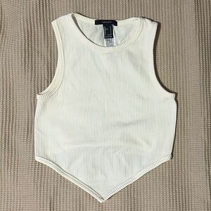 Forever 21 Ivory Ribbed Tank Top